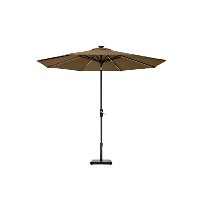 Parasol de marché 11 pi, Acrylique kaki, Noir
