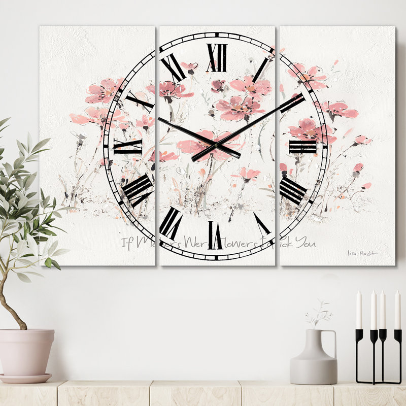 Wildflowers III - Horloge murale traditionnelle