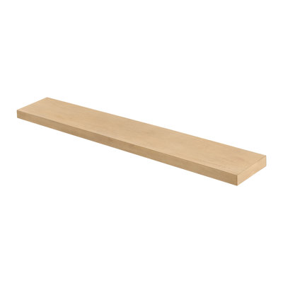 Tablette flottante en bois d'érable de 48 po Alma - 2 po de hauteur - Finition teinte blond