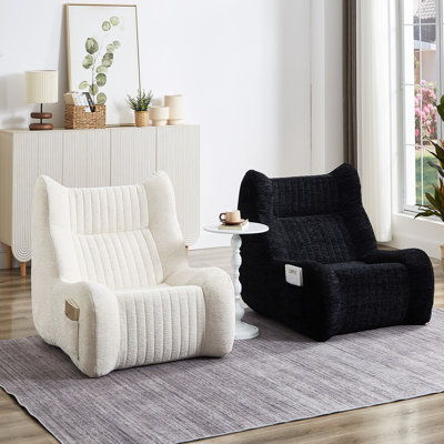 Oversized Lazy Floor Bean Bag Chair For Adults With - High Resilience Sponge And Chenille, Great Lounging In Office Comfy Armrest Ergonomic Design Com by Trule