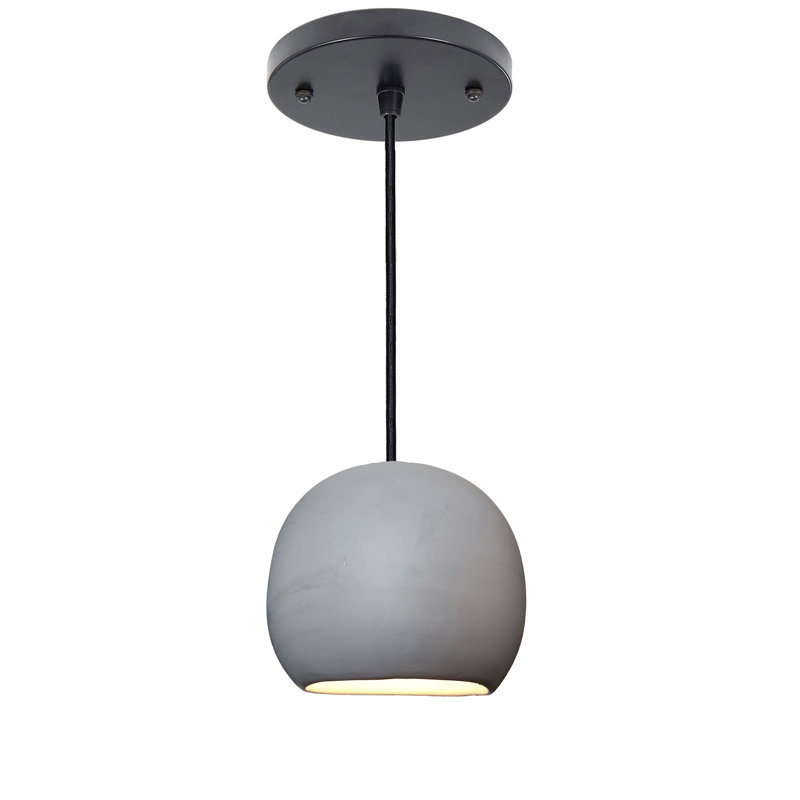 Luminaire suspendu 1 lumière, Noir, Gris mat, H 104 po x l 5 po x P 5 po