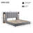 Upholstered Bed,with Reading Lamp and Usb Port, Wide Headboard,without Bedside Tables and Mattress,Velvet-1891787371