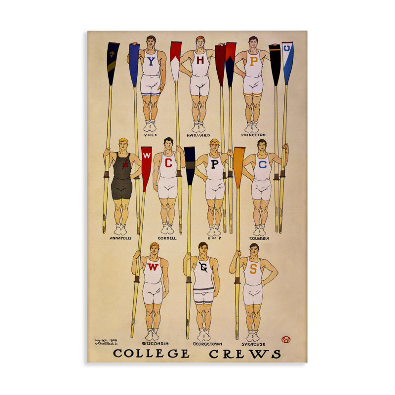  «Vintage College Crews», art mural sur toile par Graffi *ee Studios, H 24 po x l 16 po