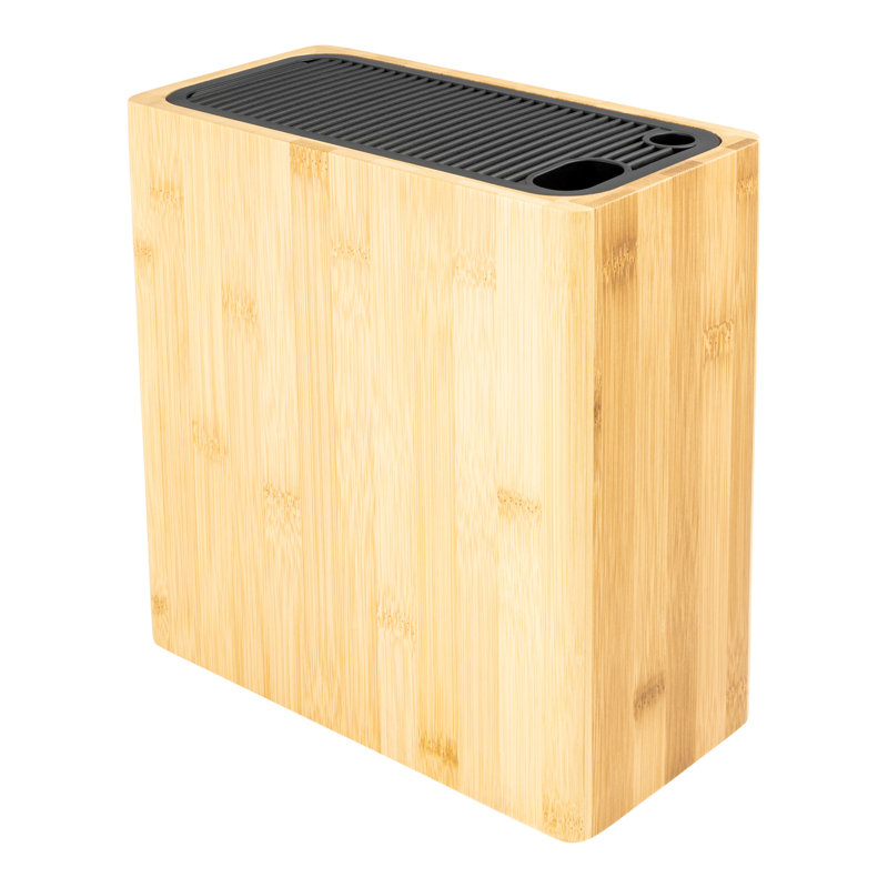 Rockingham Forge Universal Knife Block, Extra Large Storage Block With 28 Slots, Bamboo