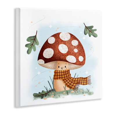 Plaque murale Happy Mushroom in Scarf, design par Sarah Hickman