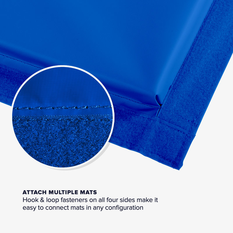 Blue 72" x 48" Vinyl Folding Exercise Mat