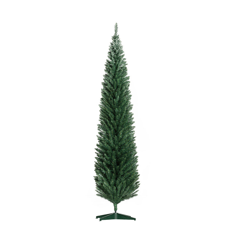 Arbre de Noël artificiel 8 pi, 618 branches, support en plastique, mince, ignifuge, facile à assembler,