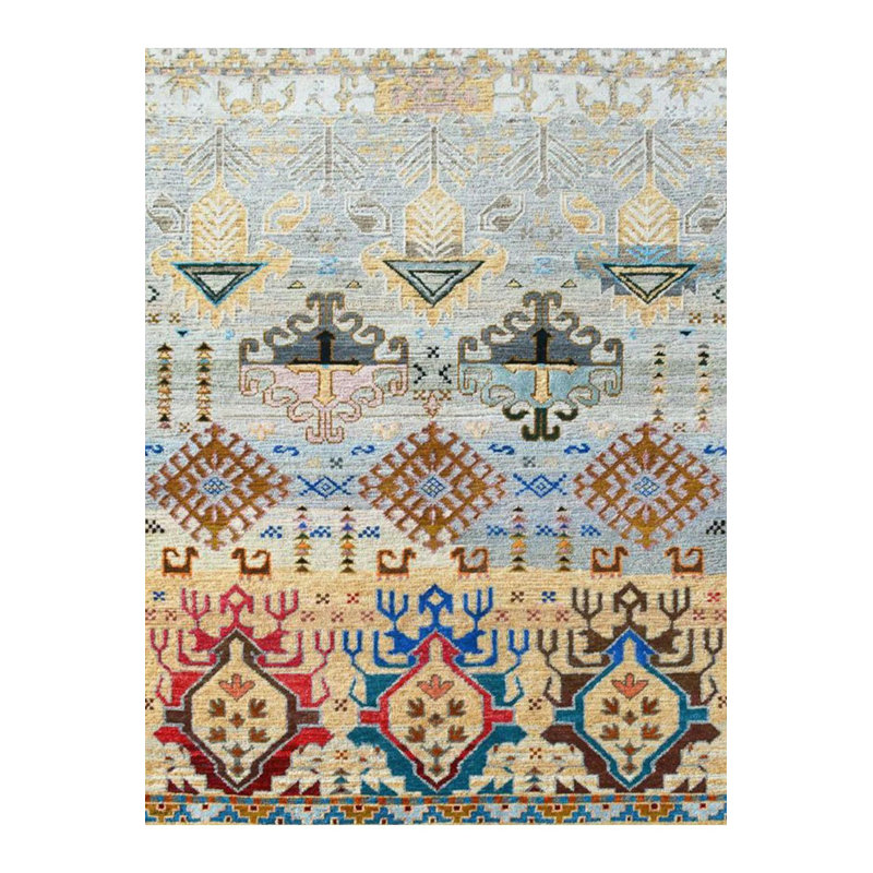 Tapis décoratif multicolore à motif traditionnel lavable à la machine de la collection Barcelona