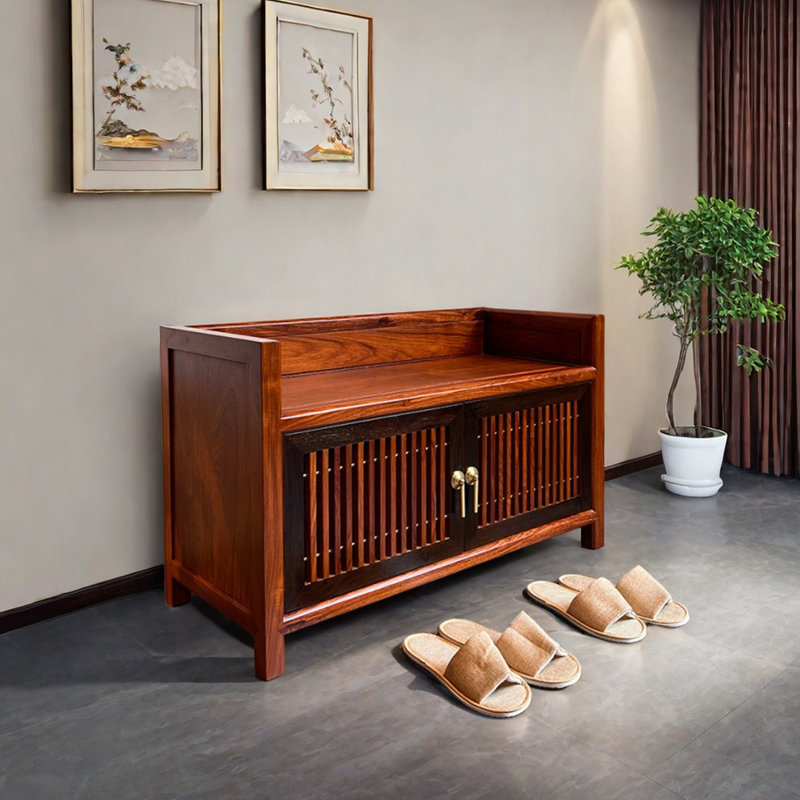 8 Pair Solid Wood Shoe Storage Bench