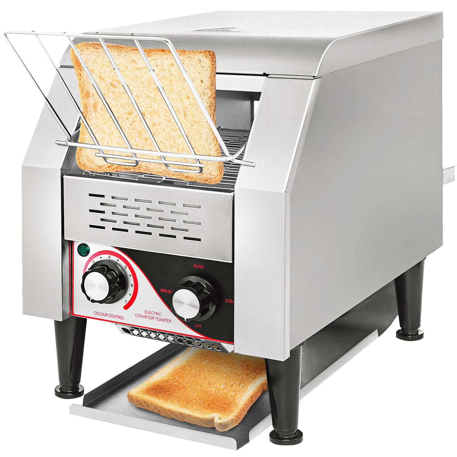 VEVOR Commercial Conveyor Toaster, 150 Slices / Hour, 1340W Stainless