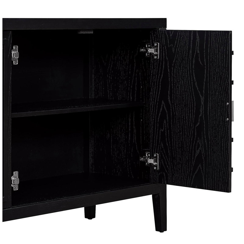 Porte d'armoire latérale rétro Trexm, Noir
