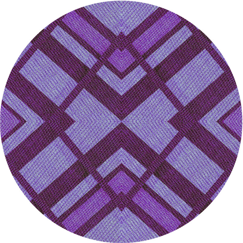 Tapis abstrait mauve, Rond 8 pi