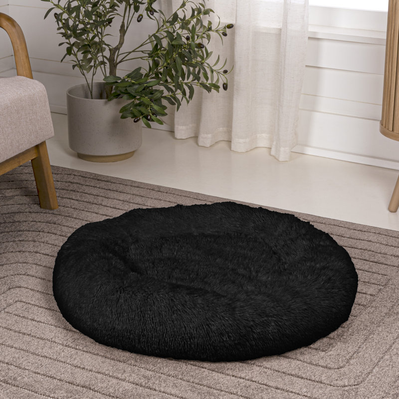 Lit rond pour animal de compagnie Maisie, Très petit (l 19 po x P 19 po x H 3,25 po), Encre