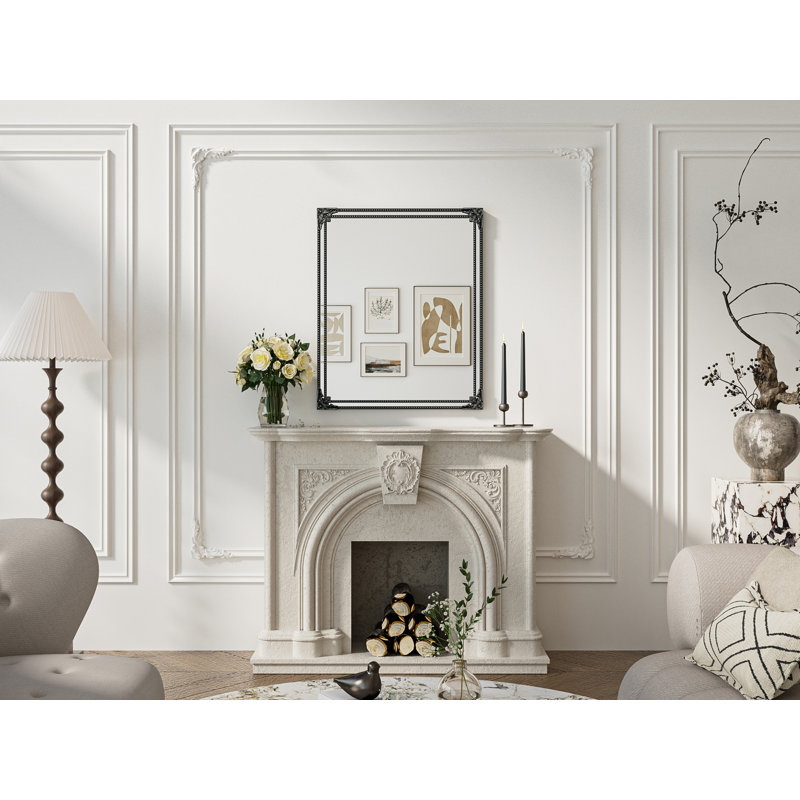 Miroir décoratif mural Berrilee, 36 po x 30 po, Noir antique