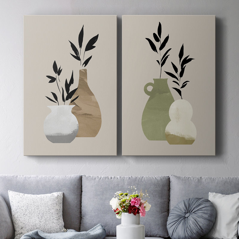 Simple Vases Bud I - Toile tendue avec châssis de qualité supérieure - Prêt à être accroché, H 36 po x l 24 po