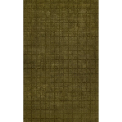 Meile Contour Hand Loomed Wool Geometric Green Area Rug