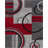 Shaliya Galaxy Waves Grey Red Modern Geometric Rug-263907840