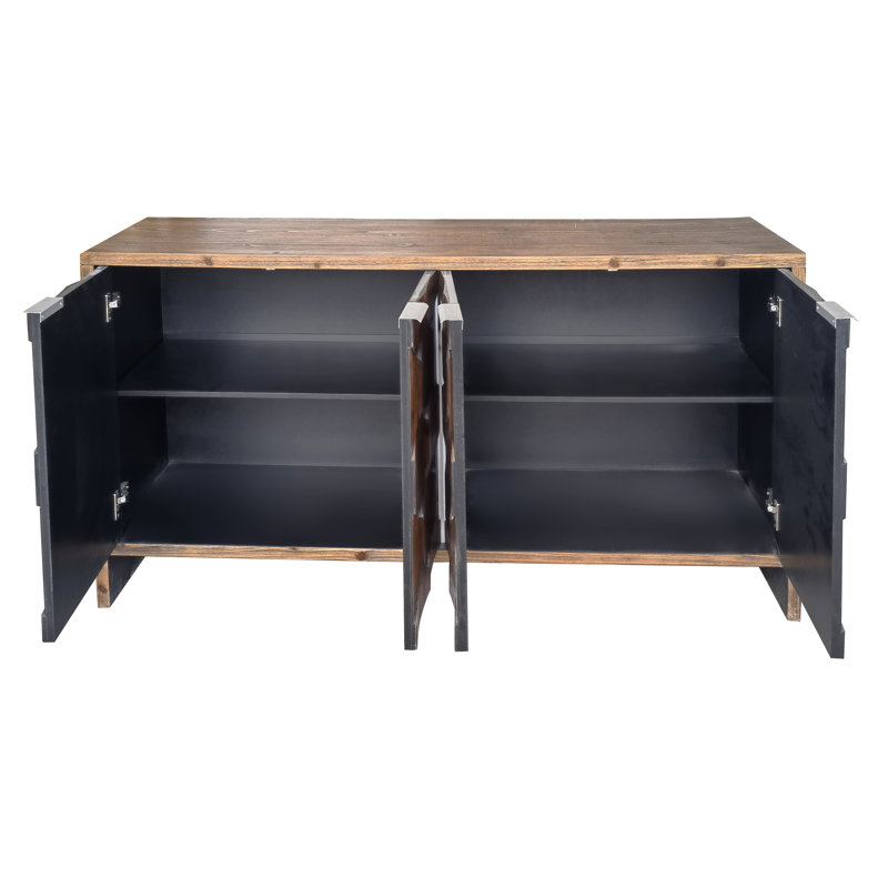 Accent Cabinet Farmhouse Style 4 Door Wooden Cabinet Sideboard Buffet Server Cabinet Storage Cabinet, For Living Room, Entryway, Hallway, Office, Kitchen And Dining Room,