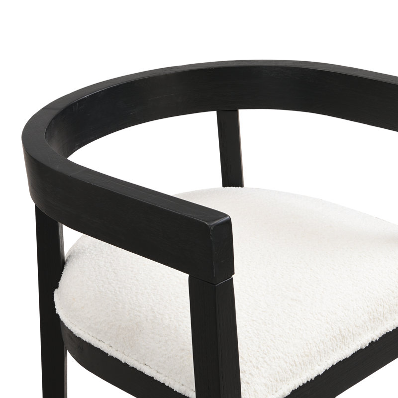 Upholstered Counter Stool with Solid Wood Frame, Black, 33