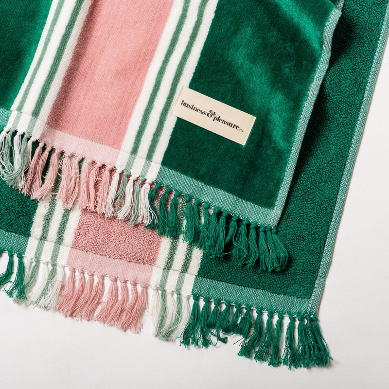 The Beach Towel, Green;Pink