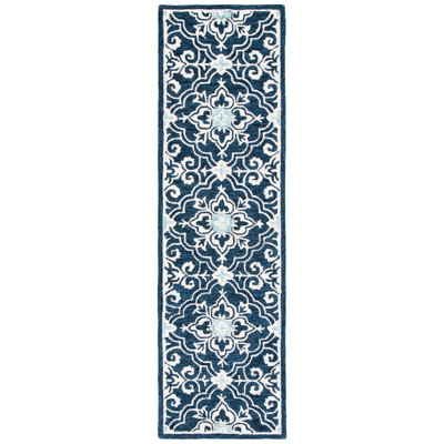Tapis damassé en laine et en coton touffeté à la main Roslyn