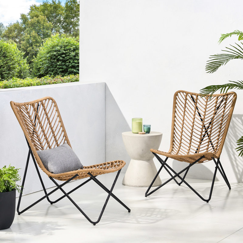 Chaise de patio - 2 chaises brunes pour l'extérieur