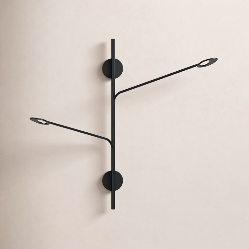 Bras pivotant noir à 2 lumières à intensité variable Rotaire