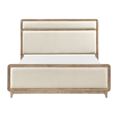 Modern Beige Chenille Upholstered Queen Bed, Natural Finish, Wooden Frame, Headboard And Included, Box Spring Needed Upholstery, Elegance, Bed ,
