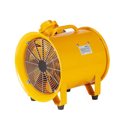 Portable Ventilator, 12" Heavy Duty Cylinder Fan, 550W Strong Shop Exhaust Fan 2500CFM, 9.8Ft Power Cord (No Charging Head), Industrial Utility Blower For Sucking Dust, Smoke Home/Workplace