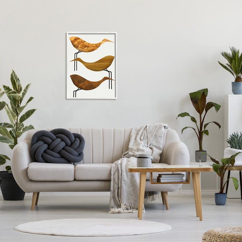 «Abstract Abstract Wood Storks Rustic Birds» par Daphne Polselli, reproduction d'art graphique, H 30 po x l 24 po x 1,5 po