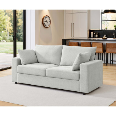 Canapé moderne rembourré de 78 po avec coussins profonds et coussins amovibles