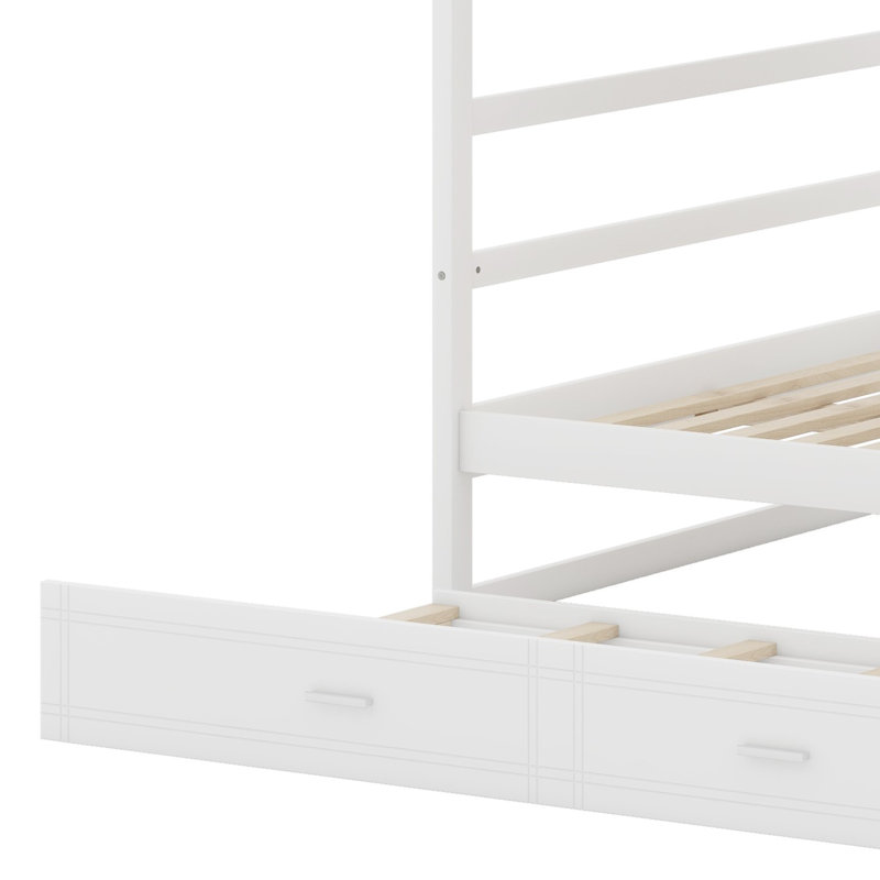 Bunk Bed With Trundle, White