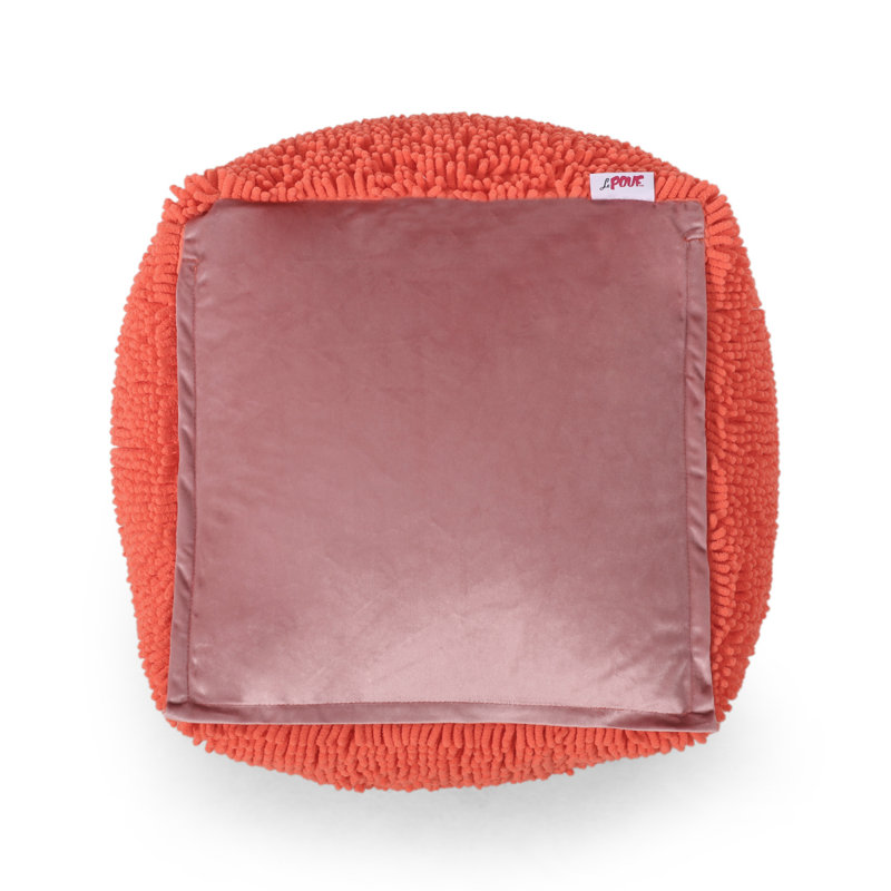 Sunny Square Pouf, Coral