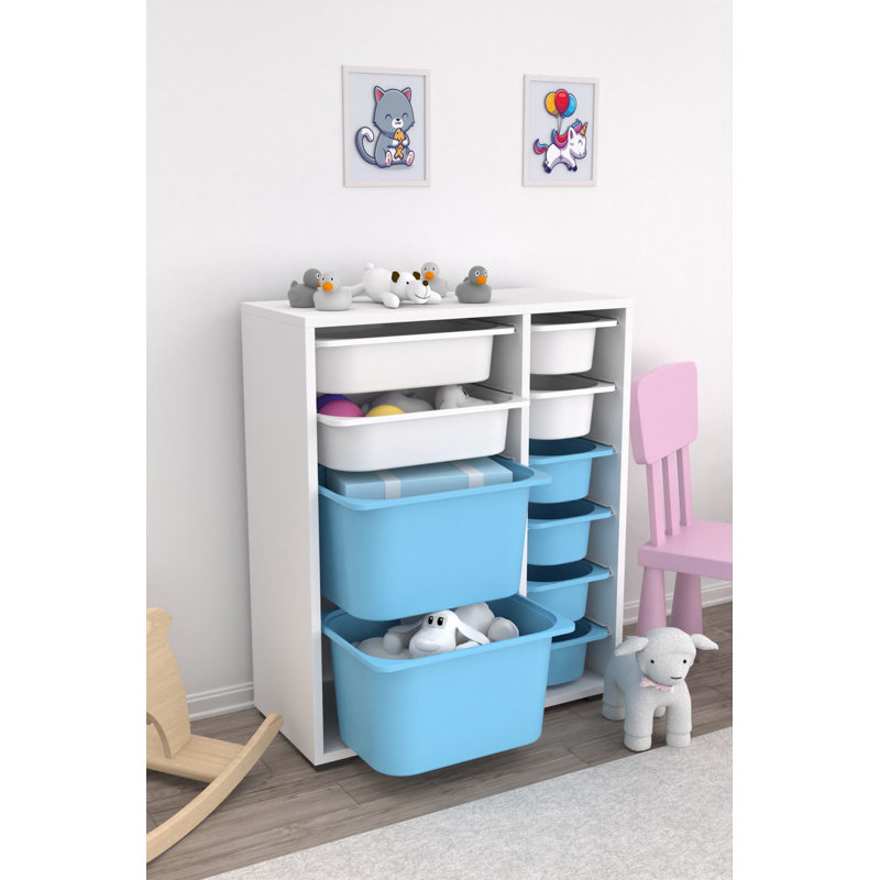 Multi Purpose Cabinet, White/White/Blue