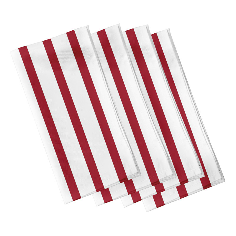 Handy Polyester Striped Square Napkin, Red