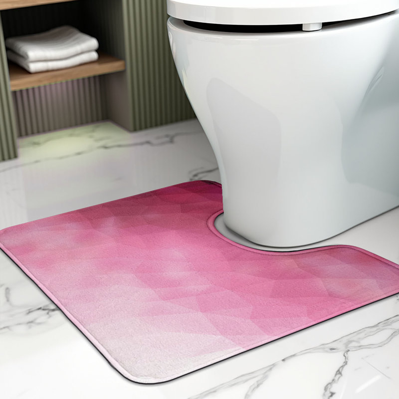Tapis de salle de bain moderne en U magenta et fuchsia 20 po
