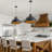 1-Sand black round dimmable iron pendant light