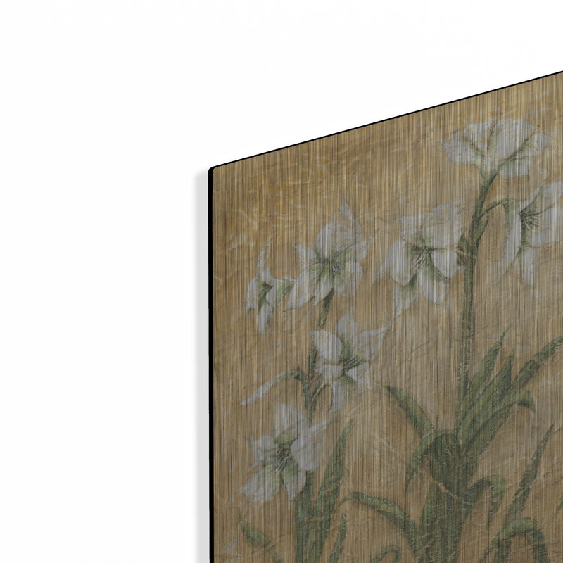 Art mural en métal Winston Porter «White Amaryllis Garden» par Cheri Blum, H 12 po x l 16 po