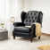 Amyri 33" Wide Genuine Leather Wingback Armchair with Button-Tufted