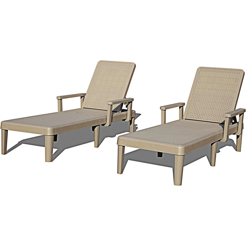 Outdoor Lounge Chairs Set Of 2, Khaki