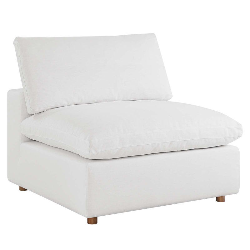 Pure White 40" Wood and Polyester Armless Chair