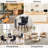 Modern Quilted Upholstered Dining Chairs Wingback Luxury Side Chairs With Metal Legs (Set of 2)-409636741