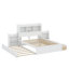 Full Size Storage Platform Bed With Pull Out Shelves, Twin Size Trundle And 2 Drawers-838586775