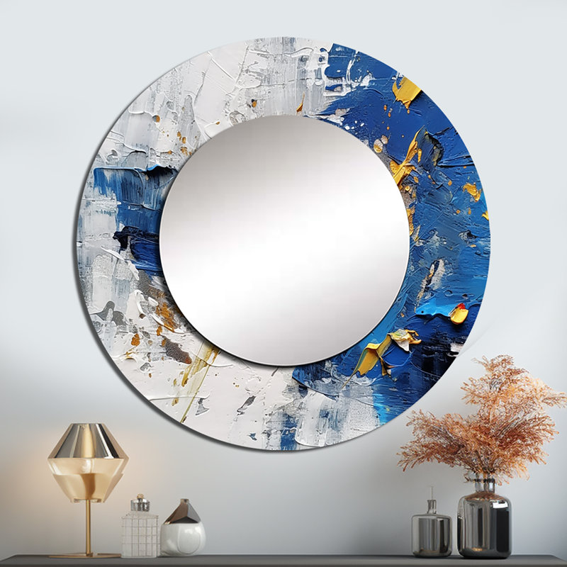 Décoration murale cubique bleue et jaune, 36 po x 36 po