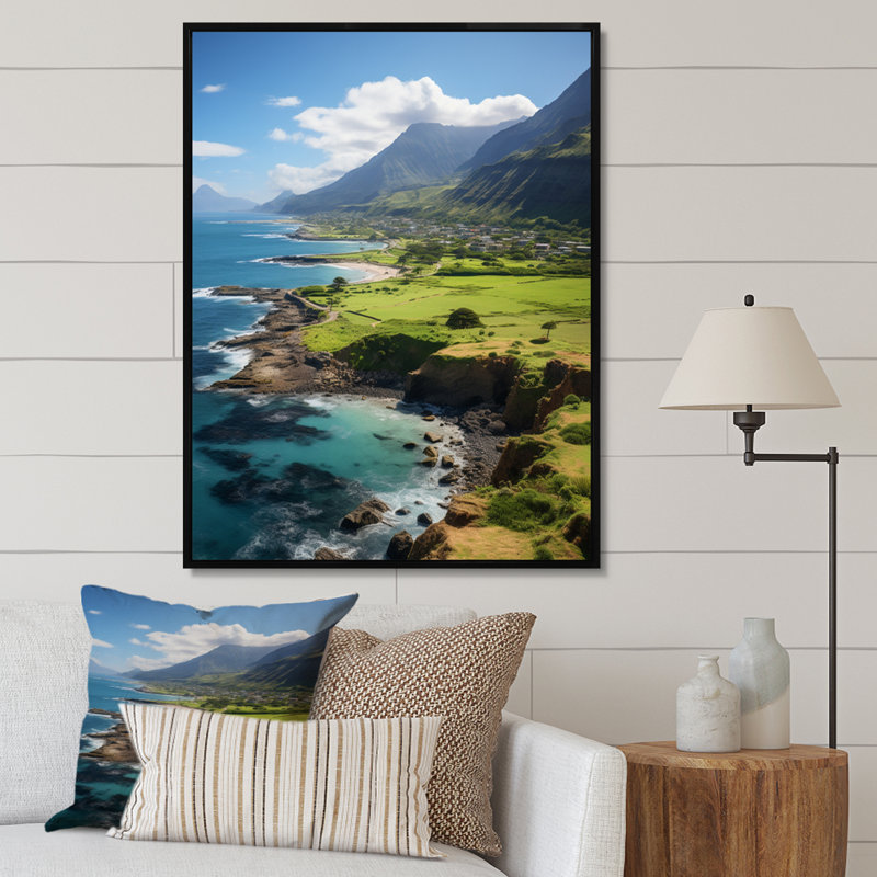 Hawaï, paysage d'Hawaï II - art mural d'Hawaï, Cadre flottant noir, H 20 po x l 12 po x P 1 po