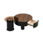 Ensemble de 2 tables basses rondes gigognes, table basse avec tiroir de rangement, centre de table en plastique noir pour le salon-82430353-82430364