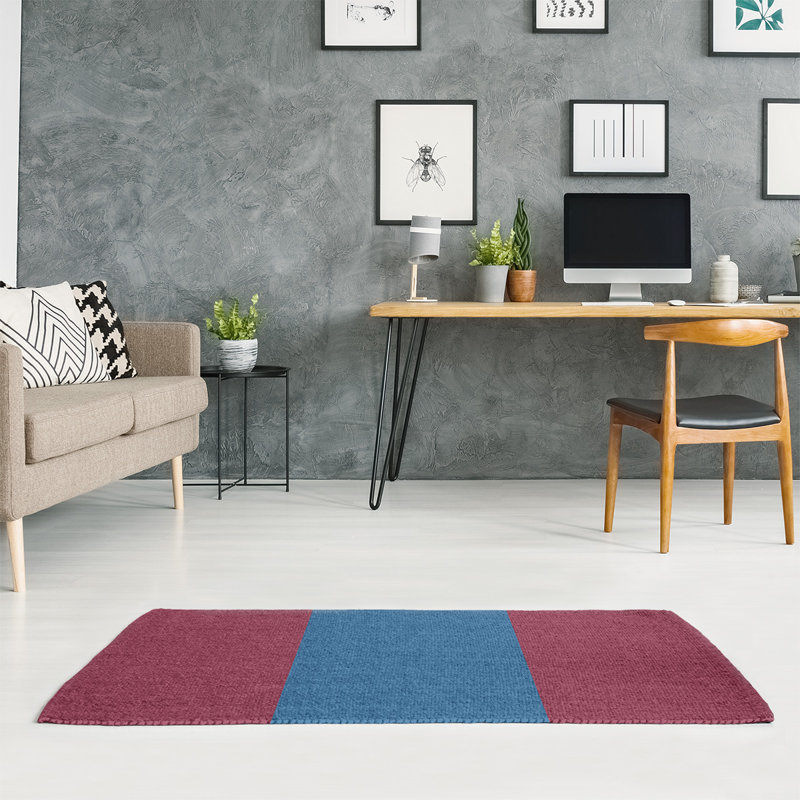 Tapis rouge à rayures de hockey national, Rectangle 5 pi x 7 pi, Oui