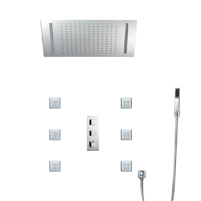 Venice BathSelect Ceiling Mount LED Shower Head Spa-Like Romantic Ambiance with Colour Lighting