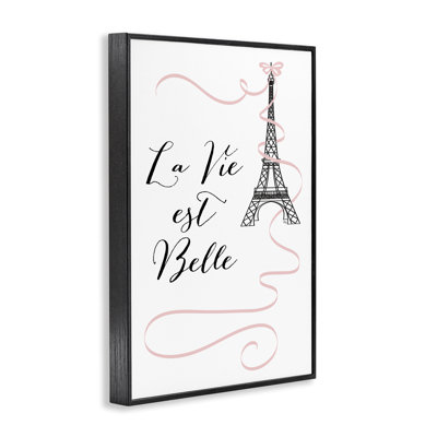 «Life Is Beautiful», expression française encadrée par estampe numérique, design par Martina Pavlova