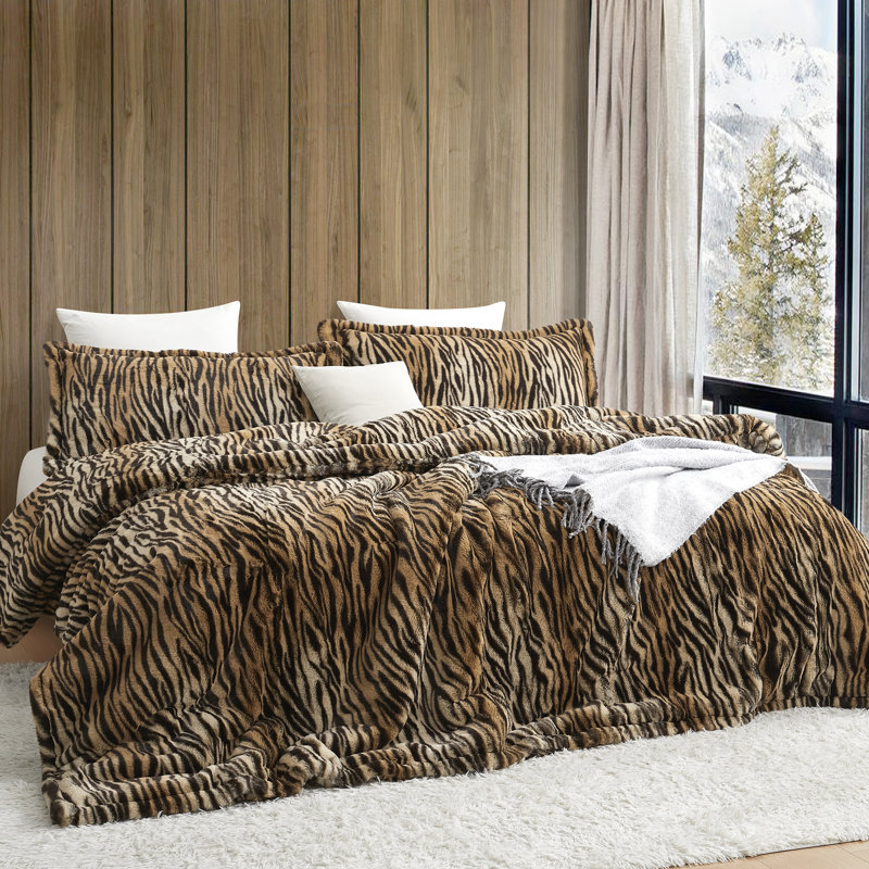Coma Inducer There’s a Bengal in My Bed Tiger Print Oversized Comforter Set, Queen Comforter + 2 Standard Shams